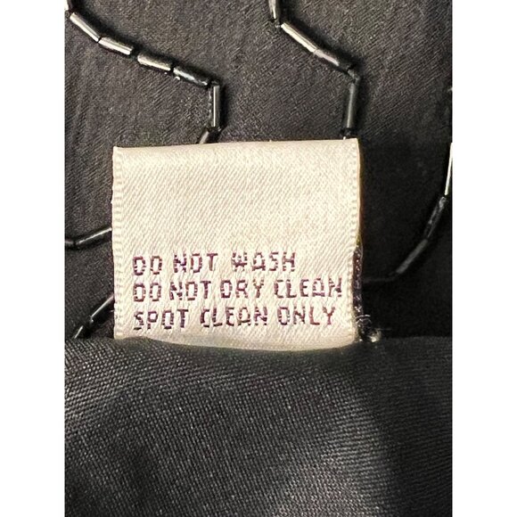 Vintage Laurence Kazar Black Beaded Silk Top 3X Short Sleeve Party Elegant sheer - Picture 15 of 16